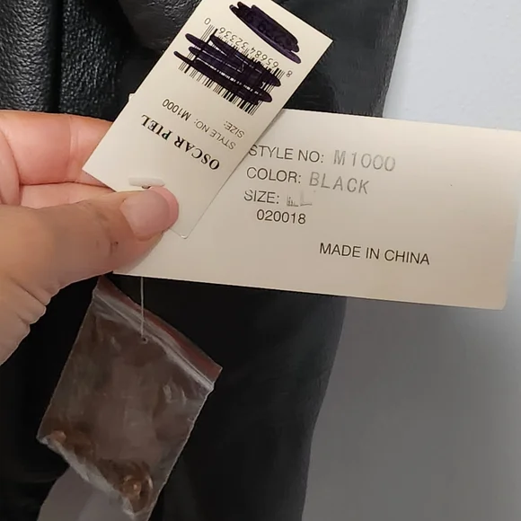 OSCAR PIEL Leather USA Flag Jacket Mens Large Black Red White Blue Stars Stripes - Picture 6 of 15